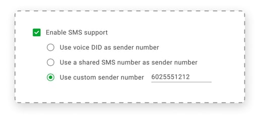 An image of applying a custom sender number